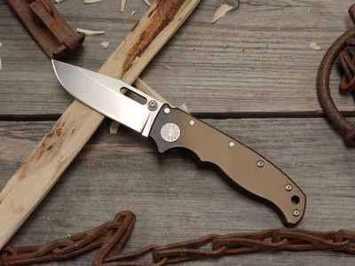 Demko AD20.5 Clip Point Shark-Lock 3" Folder / Custom Cerakote Burnt Bronze/Black Titanium / Stonewash 20CV (Pre-Owned)