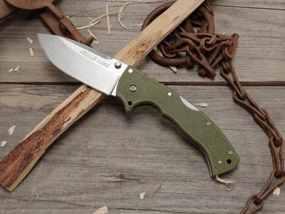 Cold Steel 4 Max Scout 4" Tri-Ad Lock / OD Green Griv-Ex / Stonewash AUS-10A
