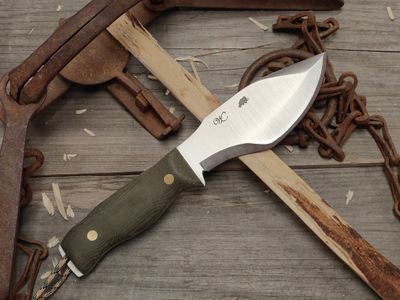 William Collins Pathfinder 5.75" Fixed Blade / Green Micarta / Satin Nitro-V