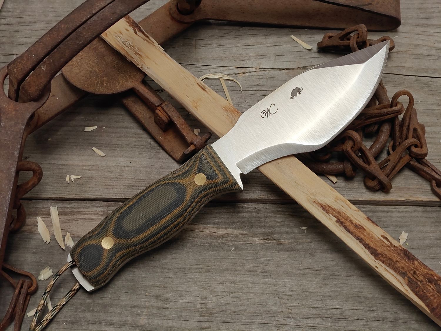 William Collins Pathfinder 5.75" Fixed Blade / Camo Micarta / Satin Nitro-V