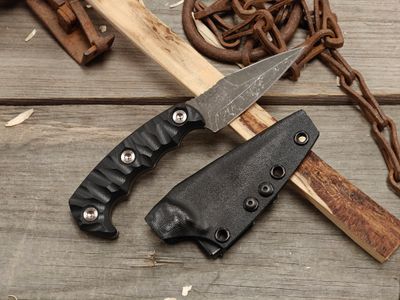 Half Face Blades Humint 3" Fixed Dagger / Black G-10 / Acid Washed S45VN (Pre-Owned)