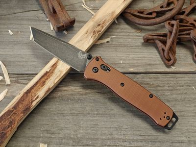 Benchmade Bailout 3.38" Tanto AXIS Lock Knife / Burnt Copper Aluminum / Battlewash CPM-MagnaCut