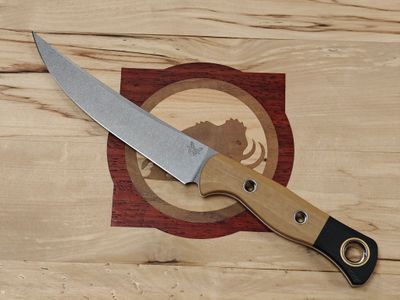 Benchmade Meatcrafter 6.1" Fixed Blade / Maple Valley Richlite &amp; Black G10 Pommel / Stonewashed CPM-154