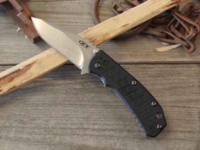 Zero Tolerance 0550 Hinderer 3.5" Frame Lock Folding / Black G10 &amp; Titanium / Stonewash CPM-S35VN (Pre-Owned)