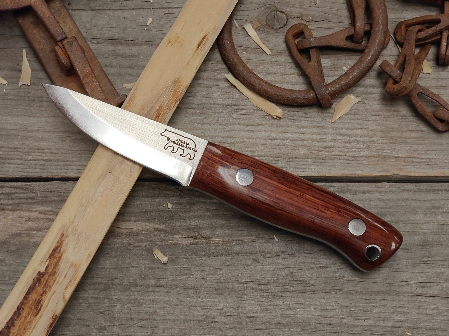Wood Bear Nordic Bear 3.25" Fixed Blade / Rosewood / Satin O1