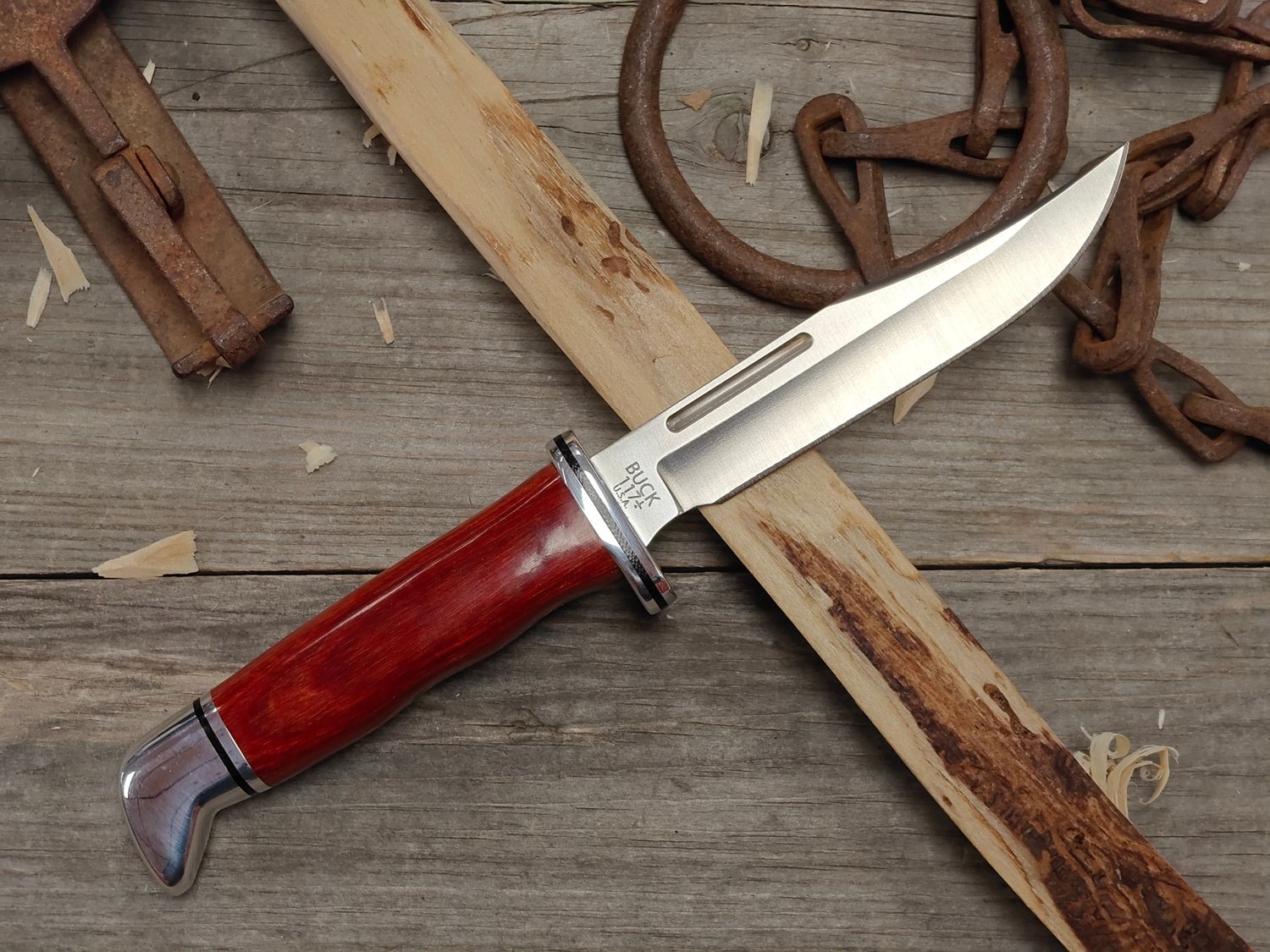 Buck Brahma 117 4.5" Fixed Blade / Dymalux Cocobolo / Satin 154-CM (Pre-Owned)