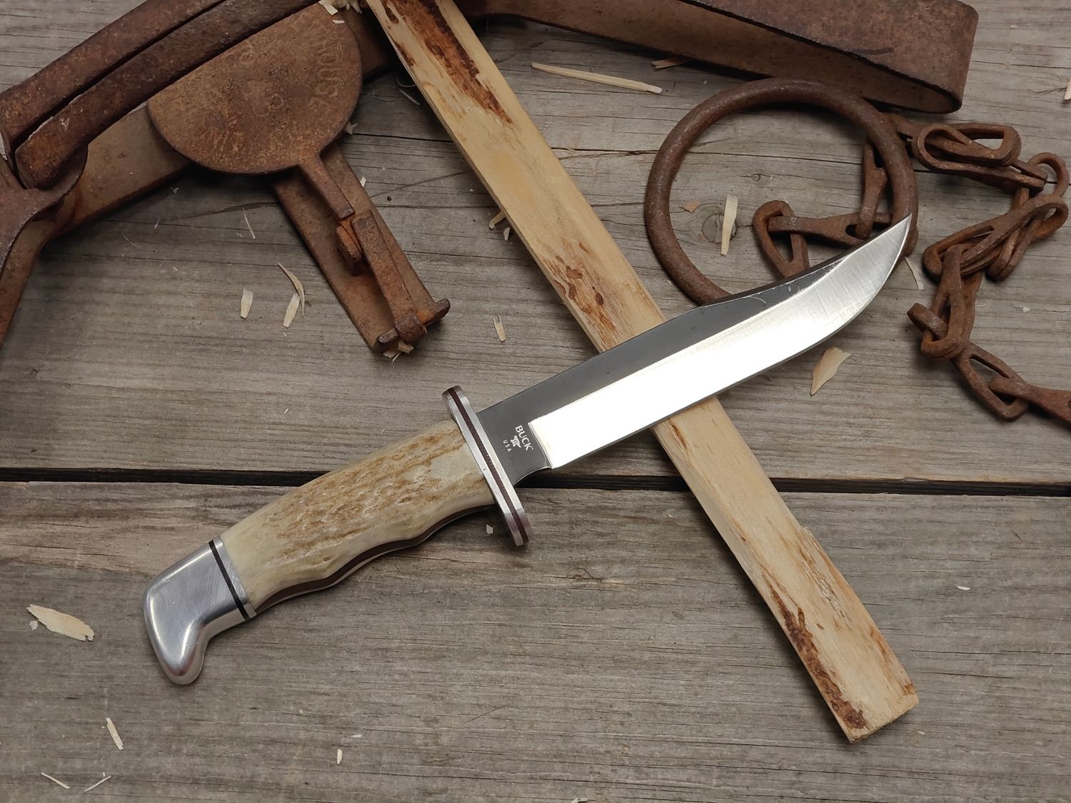 Buck Special 119 5.8" Fixed Blade / Stag &amp; Aluminum / Satin CPM-S30V (Pre-Owned)