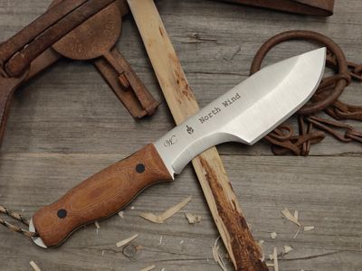 William Collins North Wind 7" Fixed Blade / Natural Micarta w/ Black Liners &amp; Pins / Satin AEB-L