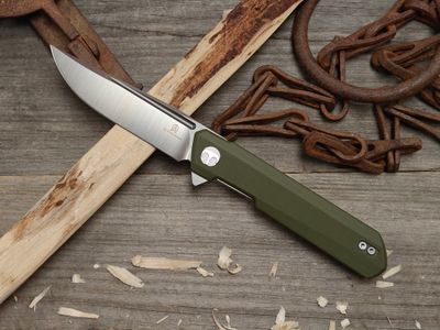 Bestech Dundee 3.5" Linerlock / OD Green G10 / Two Tone D2