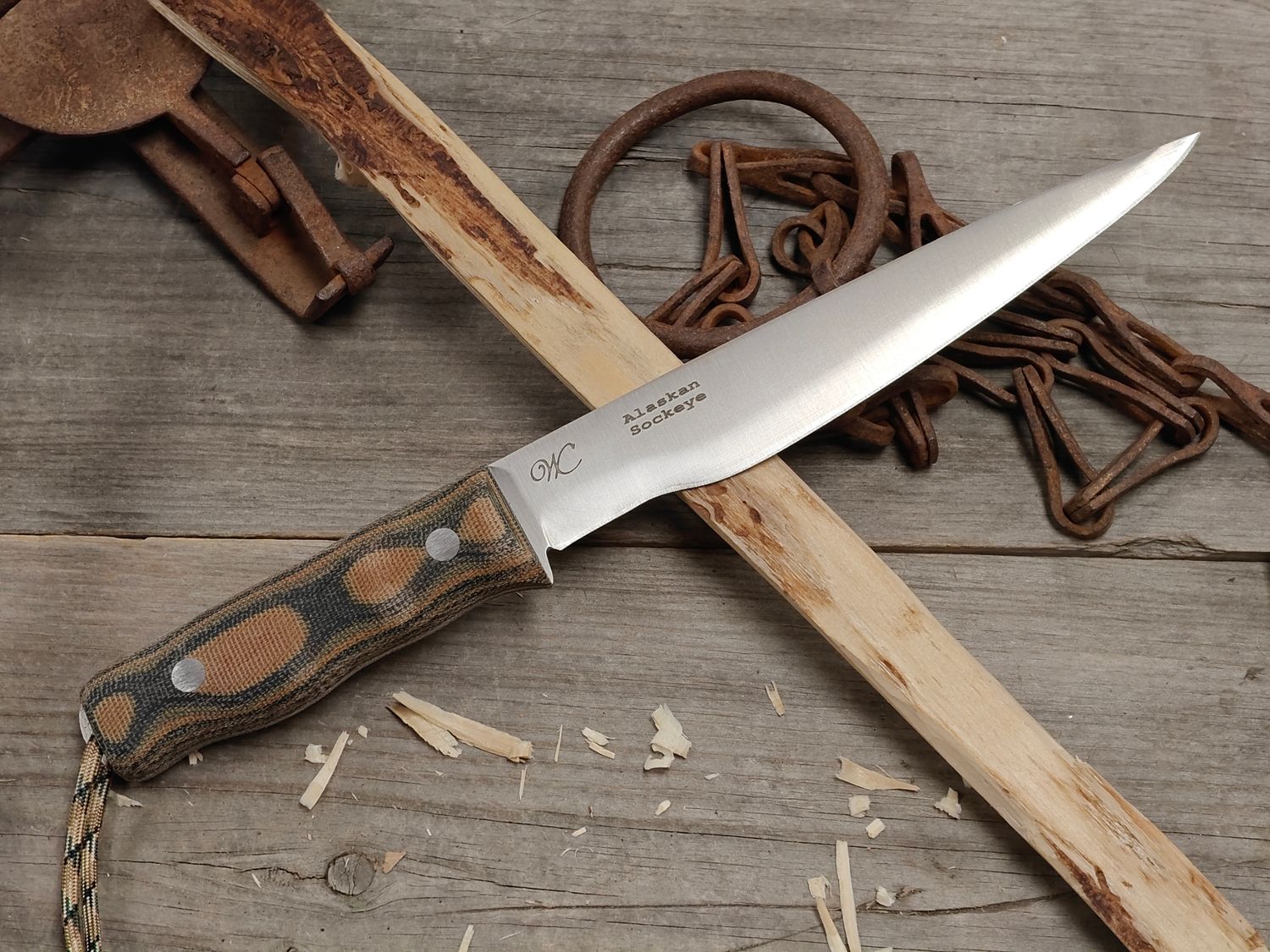 William Collins Alaskan Sockeye 7.5" Fillet Knife / Camo Micarta / Satin Nitro-V