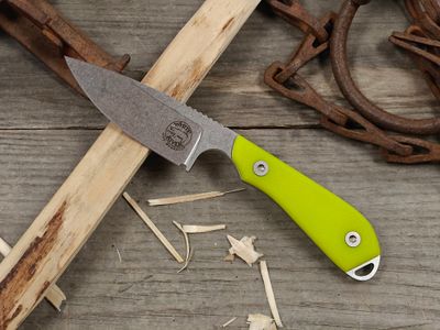 White River Model 1 Pro 3" Fixed Blade / HI-VIS Textured G10 / Stonewashed Magnacut