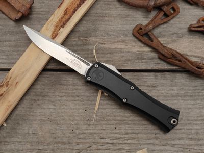 Microtech Hera II Mini 3" OTF Automatic Knife / Black Aluminum / Stonewash Bohler M390MK