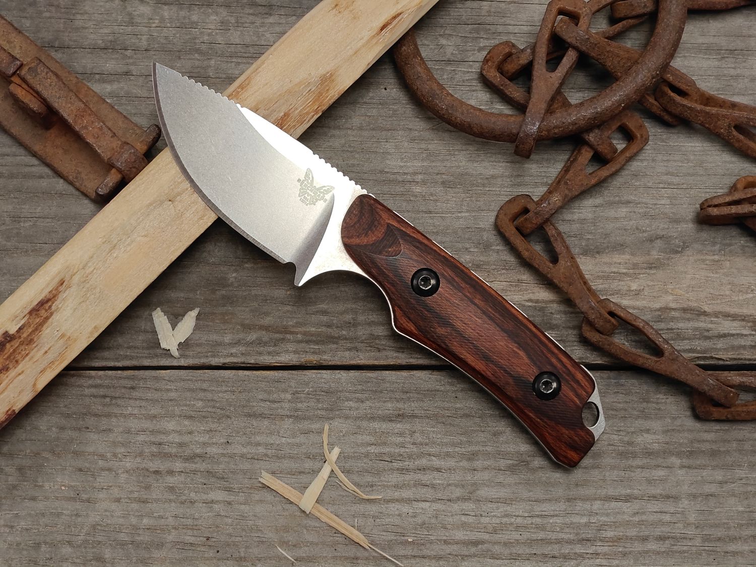 Benchmade Hidden Canyon 2.67" Fixed Blade / Dymondwood / Stonewash CPM-S30V (Pre-Owned)