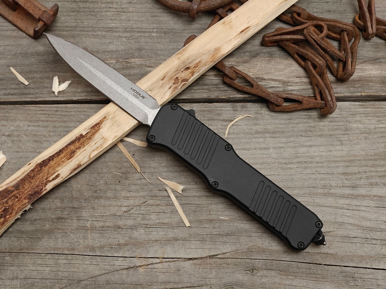 Hogue Knives Incursion 3.9" D/A OTF Automatic Knife / Matte Black Aluminum / Stonewash 154CM (Pre Owned)