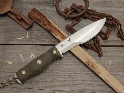 William Collins Black Bird 5.5" Bush Knife / Green Micarta w/ Mosaic Pin / Satin CPM-3V