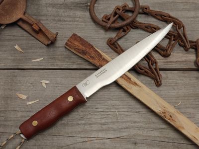 William Collins Alaskan Sockeye 7.5" Fillet Knife / Natural Linen Micarta / Satin Nitro-V