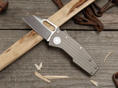 Demko Nano Shark Shark Foot 2.1" Shark-Lock Folder / Textured Titanium / Stonewash CPM-20CV (Pre-Owned)