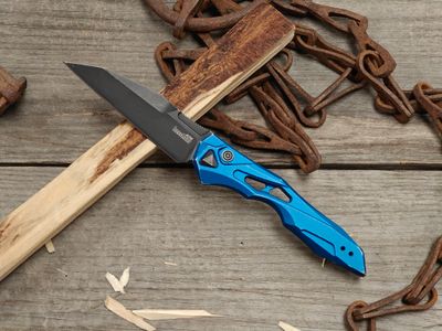Kershaw Launch 13 3.5" Buttonlock Auto / Blue Aluminum / Black CPM-154 (Pre-Owned)