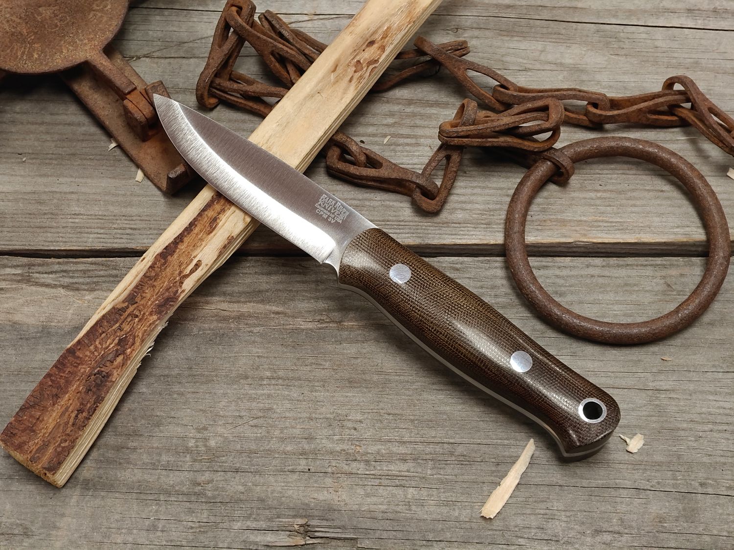 Bark River Bushcrafter 4" Fixed Blade / Green Micarta / Satin CPM 3V (Pre-Owned)