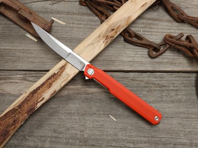 Bestech Duoz 3.3" Linerlock / Orange G10 / Satin 14C28N