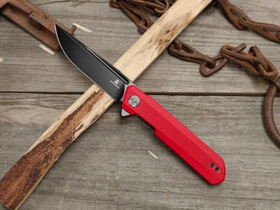 Bestech Dundee 3.5" Linerlock / Red G10 / Black D2