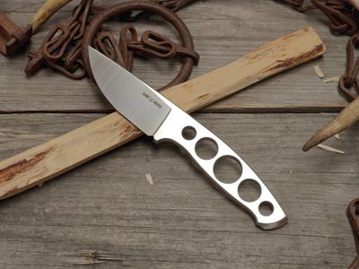 GiantMouse GMF5 3.38" Fixed Blade / Skeletonized / Satin N690
