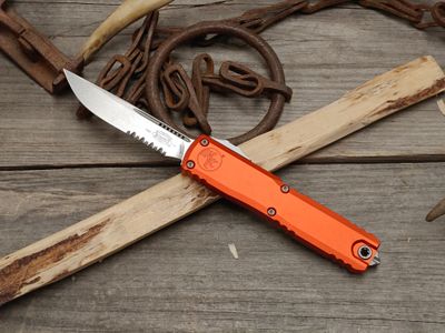 Microtech Ultratech Gen IV P/S/S/E 3.5" OTF Automatic / Orange Aluminum / Stonewash Bohler M390MK
