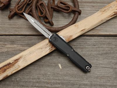 Microtech UTX-70 Gen IV F/S/D/E 3.5" OTF Automatic / Black Aluminum / Stonewash Bohler M390MK