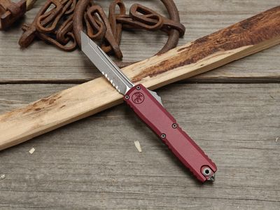 Microtech UTX-70 Gen IV P/S/T/E 3.5" OTF Automatic / Merlot Aluminum / Apocalyptic Bohler M390MK