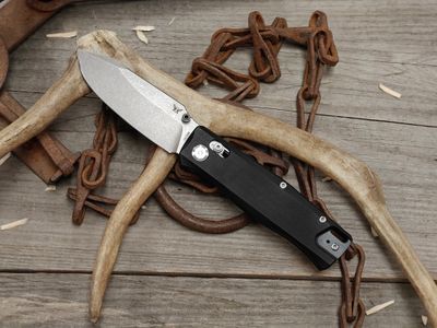 Flytanium BEEF 3.5" Crossbar Lock Folder / Pitch Black G10 / Stonewash 14C28N