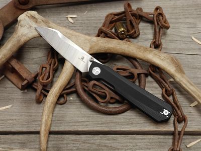 Bestech Curvee 3.25" Linerlock / Black G10 / Satin &amp; Stonewash AEB-L