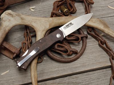 Casstrom Lars Fält EDC 3" Lockback Knife / Coffee Brown Paperstone / Satin Sandvik 14C28N