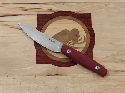 GiantMouse Kitchen 4.16" Paring Knife  / Red G10 / Stonewashed Nitro-B