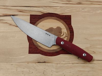 GiantMouse Kitchen 5.61" Carving Knife / Red G10 / Stonewashed Nitro-B