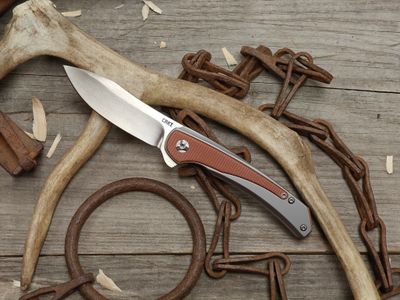 CRKT Padawan 3.01" Frame Lock Folder / Stainless Steel W/ Orange Micarta / Satin 14C28N