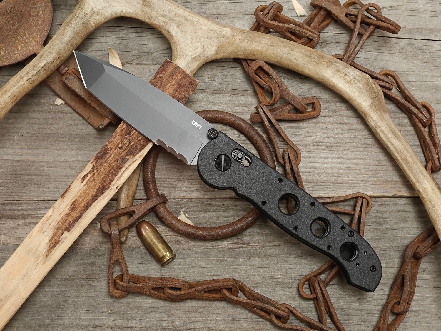 CRKT M16 4" T/P/S Crossbar Lock Folder / Black Grivory / Black EDP D2