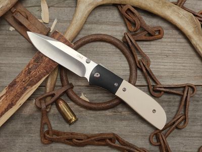 CRKT Carson M4 3.25" Spring Assisted Linerlock / White Micarta W/ Black G10 Bolster / Satin Stainless Steel