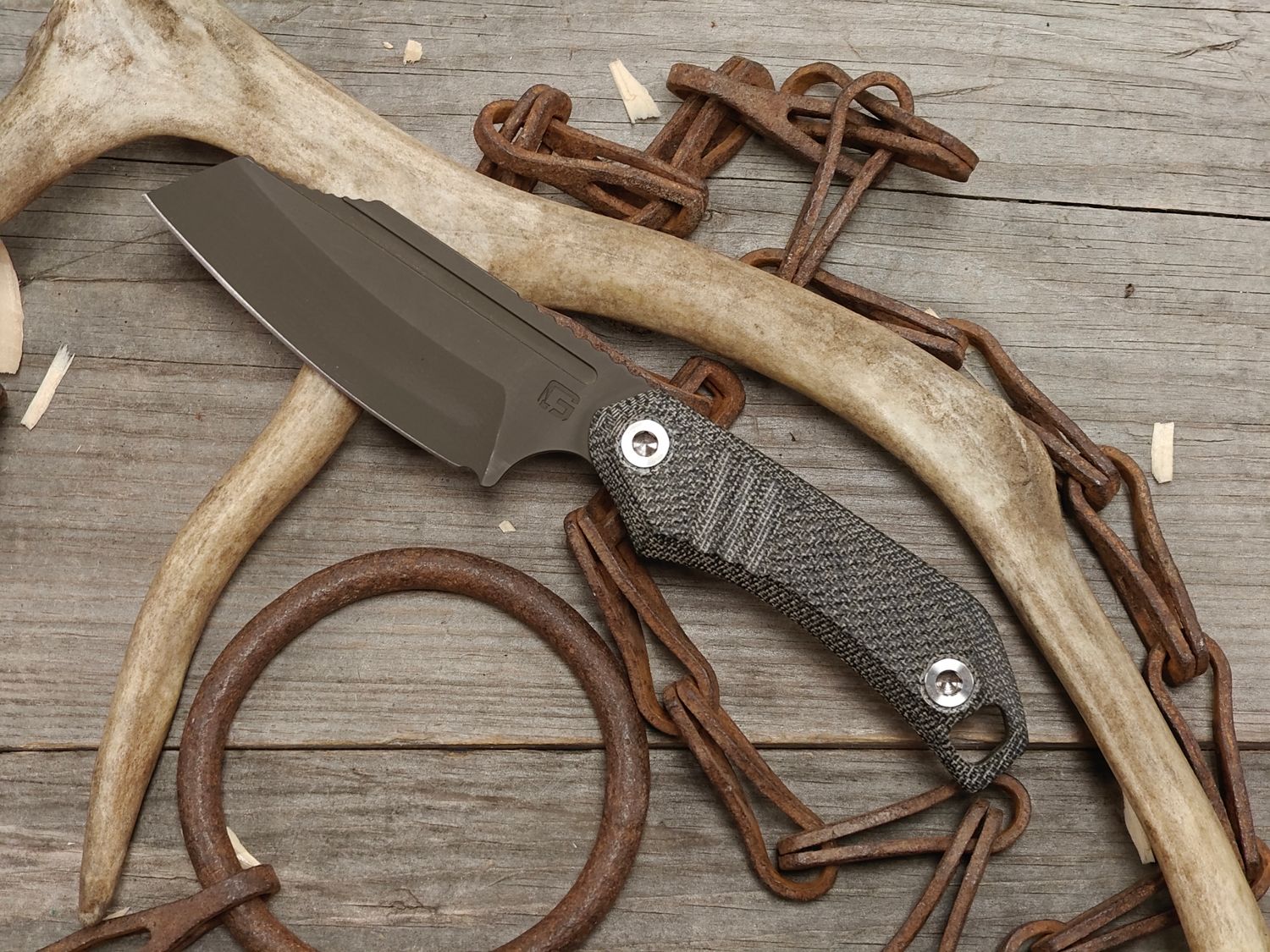 Half Face Blades &amp; Grayboe Saxon 3" Fixed Blade / Black Canvas Micarta / OD Green Cerakote S45VN