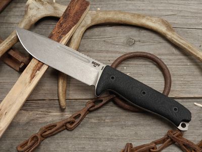 Reiff Knives Vicon 5" Fixed Blade / Black Canvas Micarta / Stonewash CPM-MagnaCut