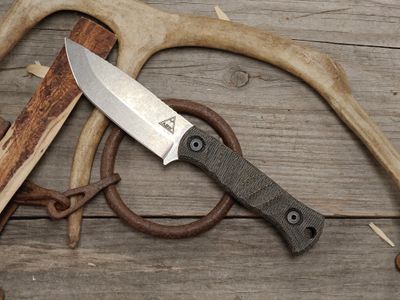 Alaska Blade Works Alpine Skinner 3.5" Fixed Blade / Black Micarta / StoneWash S45VN
