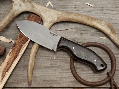 907Knives GMI1 3.5" Fixed Blade / Soviet Rag Micarta w/ Natural Micarta Liners / Tumbled AEB-L