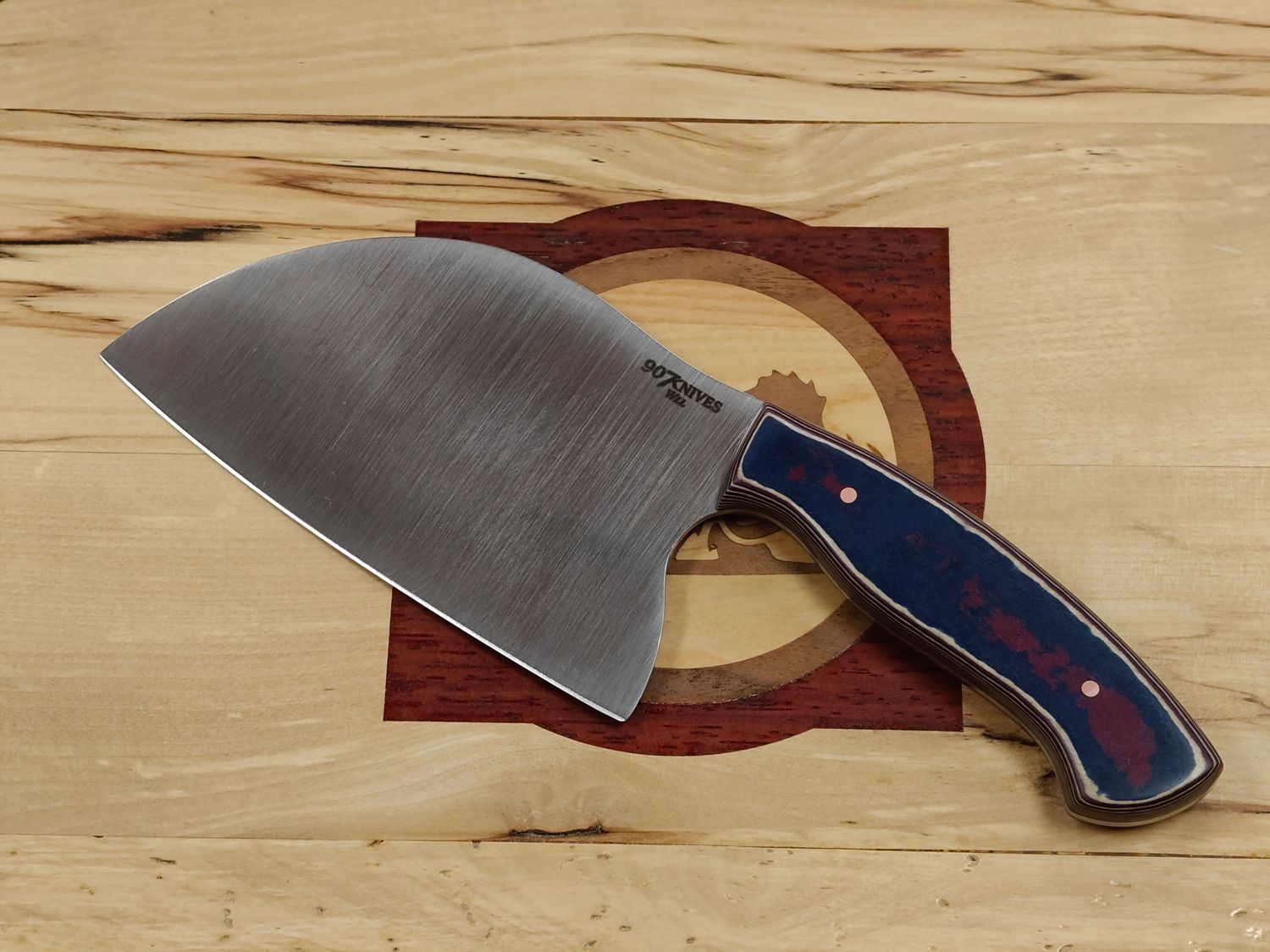 907Knives 5.5" Serbian Chef Knife / Multi-Color Richlite / Satin 14C28N