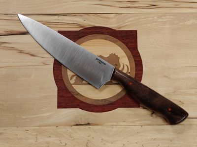 907Knives 6" Chef Knife / Koa Wood w/ Orange Liners / Satin AEB-L