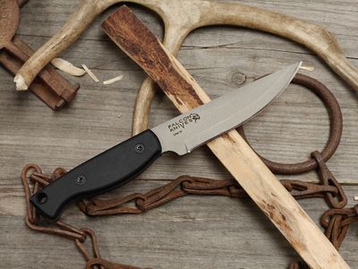Falcon Knives Bushcraft 4.5" Fixed Blade / Black Micarta / Gun Metal Grey Cerakote CPM-3V