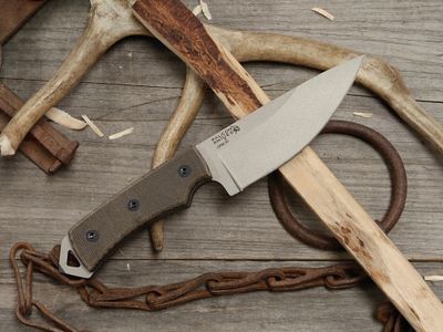 Falcon Knives Jumpmaster 4.5" Fixed Blade / OD Green Micarta w/ Black Liner / Gun Metal Grey Cerakote CPM-3V