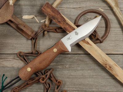 William Collins Baby Bird 4" Bush Knife / Natural Micarta w/ Black Liners / Satin AEB-L