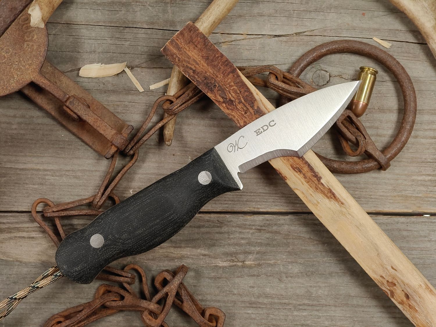 William Collins Every Day Carry (EDC) 3.5" Fixed Blade / Black Micarta w/ Stainless Steel Pins / Satin AEB-L