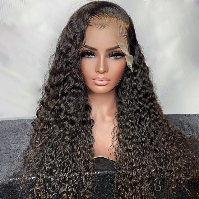 30 40 inch Deep Wave 360 13x6 Frontal Human Hair Wigs Plucked Brazilian 5x5 Lace Closure Loose Water Curly Wig For Black Women