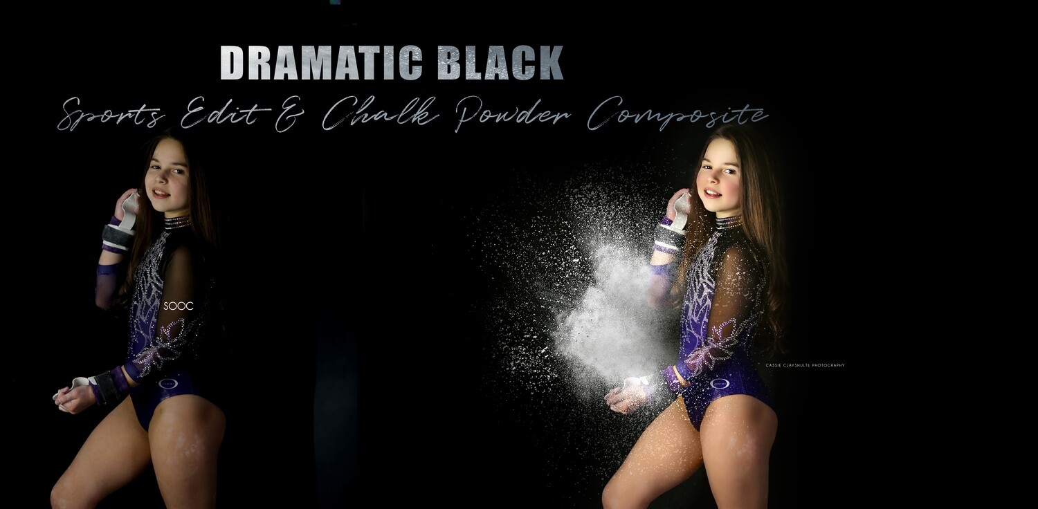 Dramatic Black Sports & Chalk Powder Composite with 3 Chalk Powder Overlays