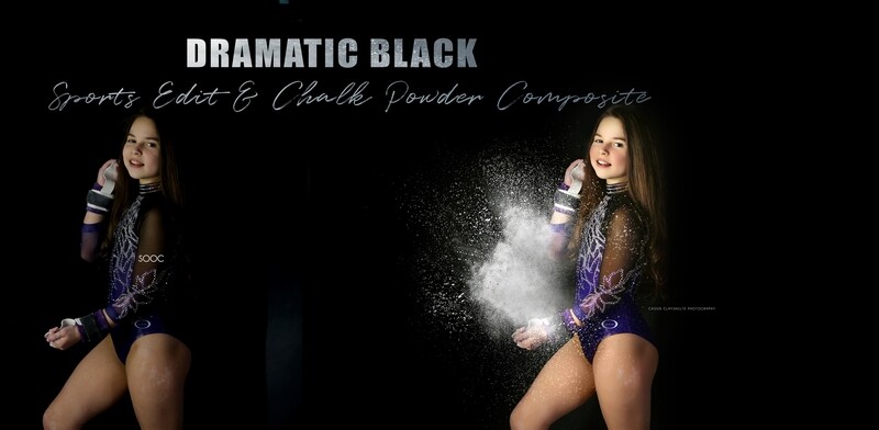 Dramatic Black Sports &amp; Chalk Powder Composite with 3 Chalk Powder Overlays